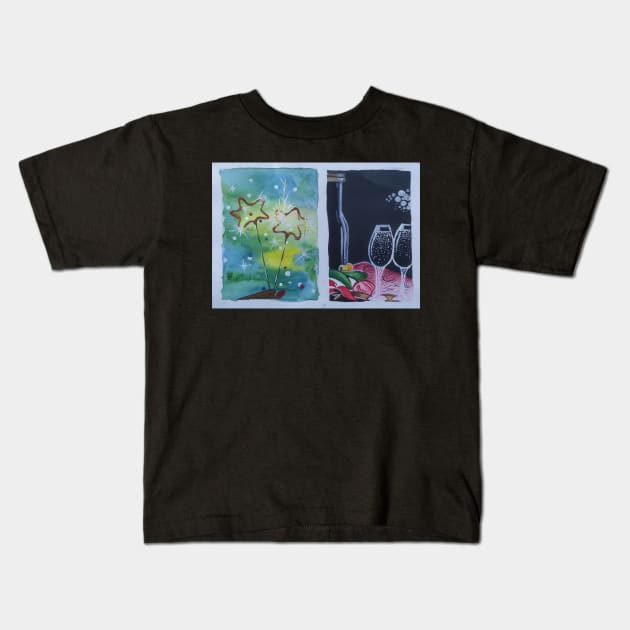 hand drawn painting Kids T-Shirt by brought2life